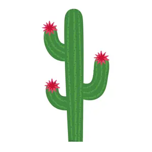 212 MAIN Single-Side Large Cactus Shape Cardboard Cutout - 71x36 in., High-Quality Print, Easel-Included Great Decor for Events, Photo Prop