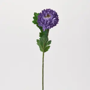 Lavender Purple Mum Spray Single Faux Bloom Floral Stem - 23"