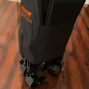 VEVOR Foldable Double Decker Wagon, Collapsible Wagon Cart with All-Terrain Wheels, Heavy Duty Folding Wagon Cart  for Camping, Shopping, Garden, 52" Extra Long Extender