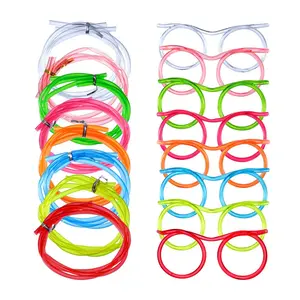 1pcs Reusable Plastic Straw Glasses Set, Novelty Round Drinking Eyewear for Parties & Birthdays, Fun Accessory for Celebrations, Drinking Gadgets