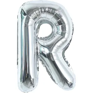 40 Inch Large Silver Letter R Balloons, Foil Mylar Big Letter Balloons for Birthday Party Anniversary Supplies Decorations