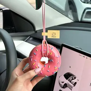 Donut Car Charm – Cute Colorful Donut Rearview Mirror Accessory – Fun Car or Bag Decor – Sweet Gift for Drivers and Foodies