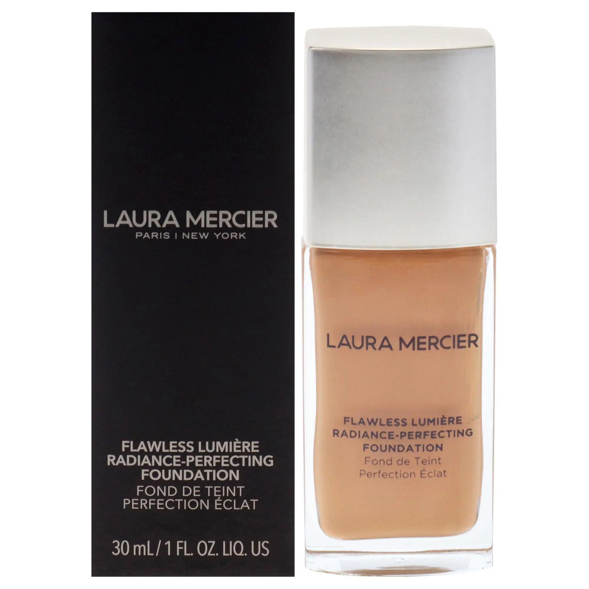 Laura Mercier Flawless Lumiere Radiance-Perfecting Foundation - 5W1 Amber, Women's Daily Radiant Face Makeup, 1 fl oz