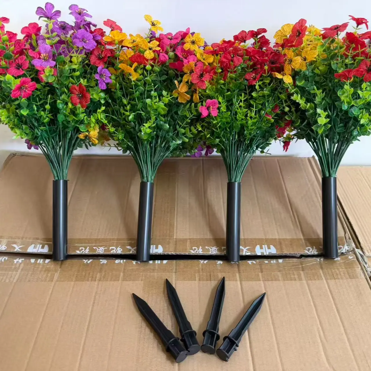 Thanksgiving Decoration, Outdoor Artificial Garden Stakes, Realistic Flower Pieces, UV Protection, Indoor/outdoor Decor, No Maintenance, Fake Plastic Flowers