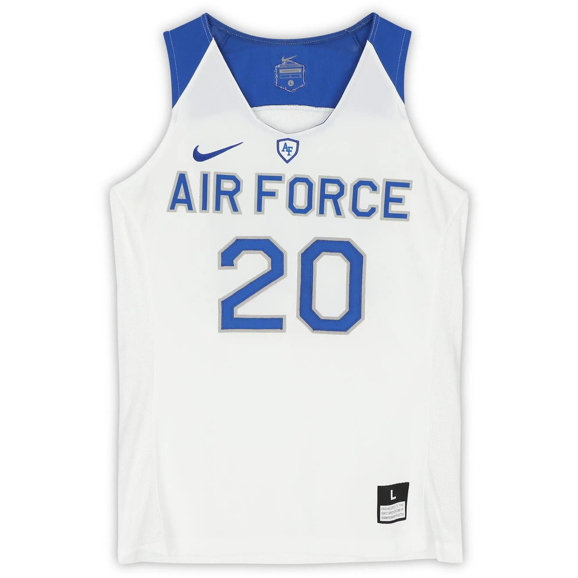 Air Force Falcons Team-Issued #21 White, Blue, and Gray Jersey from the Basketball Program - Size M