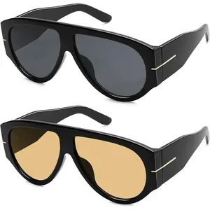 70s Retro Oversized Aviator Sunglasses for Women & Men | Classic Vintage Large Frame Fashion Shades Trendy Sun Glasses