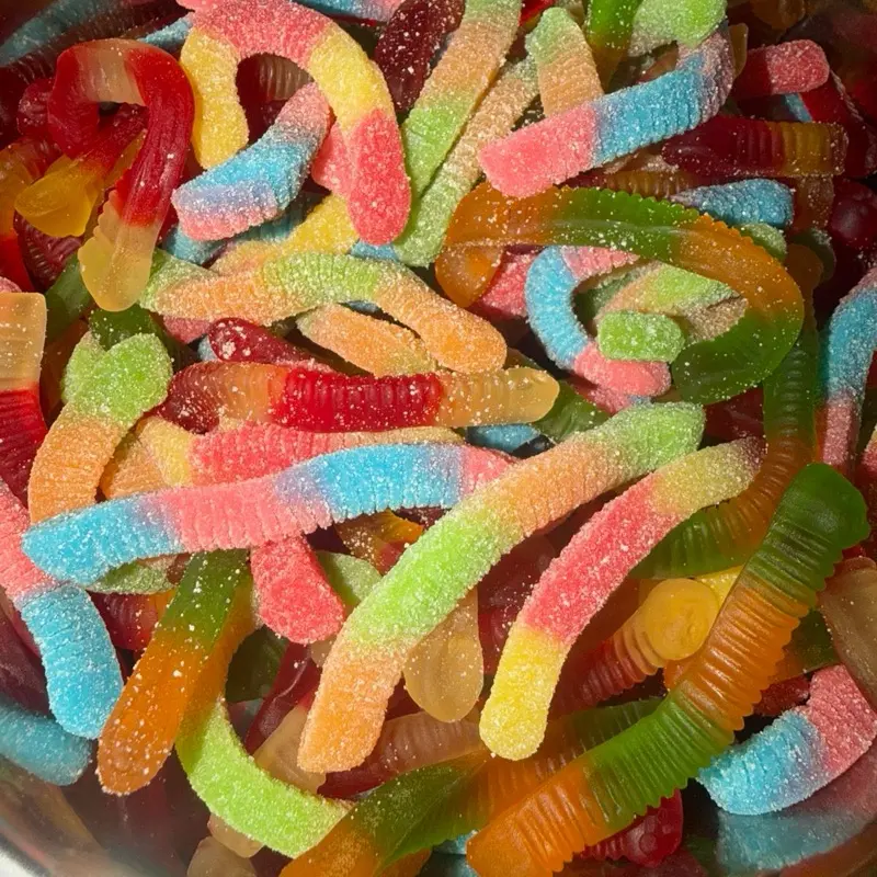Gummy Worms Sour and Sweet Soft Mix Flavor Gummy  Snack - 0.5lb Mix Bag Sour Chewy Candy Gummies Candy