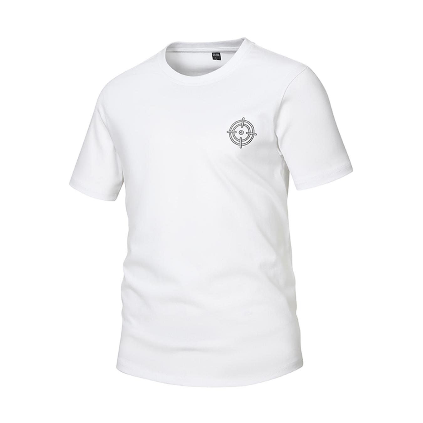 Men’s crew neck short sleeve T-shirt, minimalist target graphic print casual tee, soft breathable cotton top for everyday wear and workouts