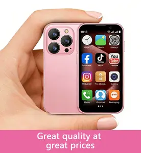 IUOUTG Mini Phone Unlocked 3.0" HD Touch Screen Quad Core Dual SIM Face ID Android 2GB+16GB Compact Smartphone for Kids Blue