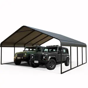 Heavy Duty Carport 20 x 20 Shelter - Perfect Solution for Vehicles, Boats & Equipment - Durable, All-Weather, Quick Assembly - Spacious, Secure, Reinforced - Gray (Multiple package delivery)