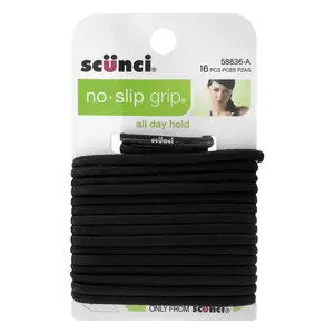 Scünci No Slip Grip Hair Elastics Black