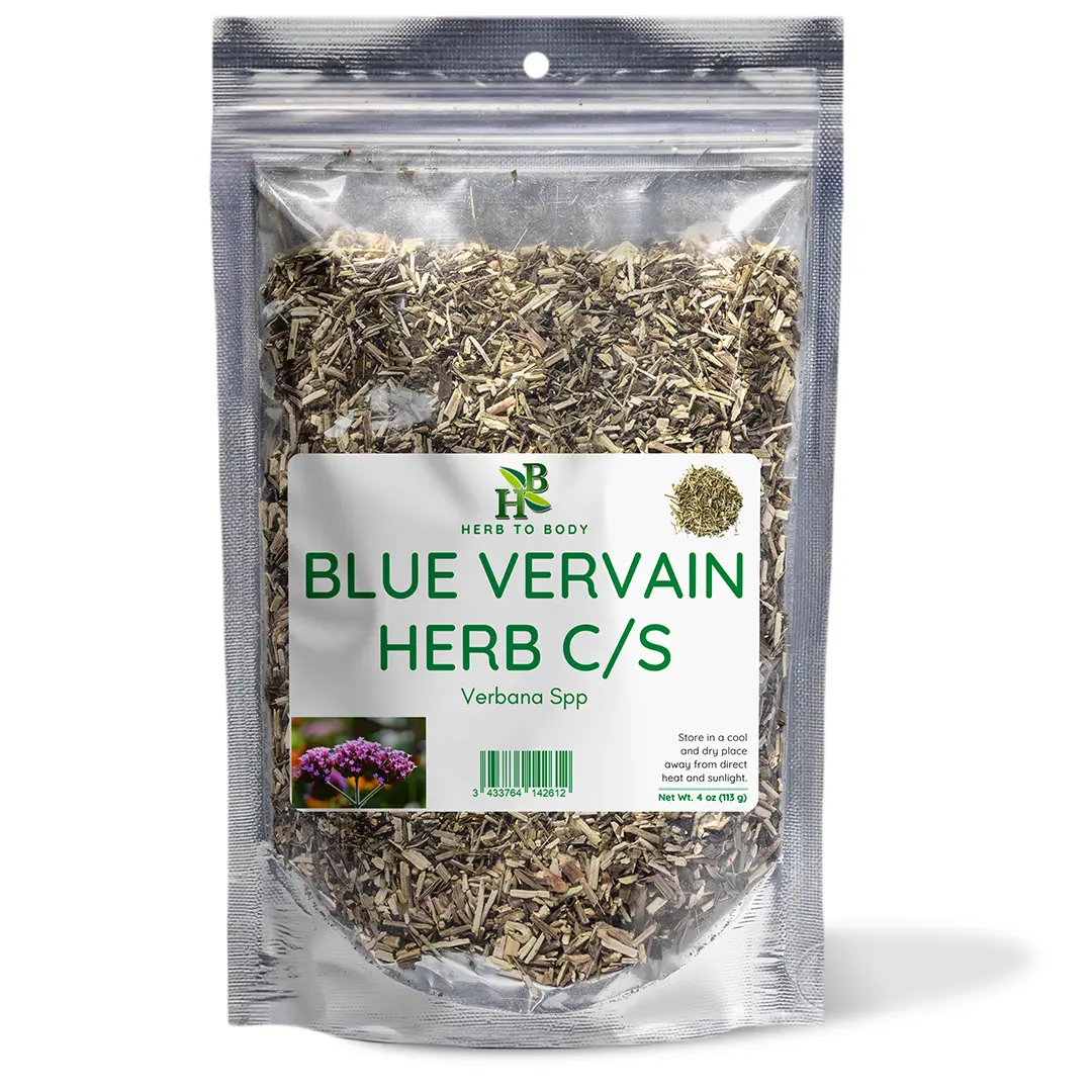 Blue Vervain Herb C/S - 4 oz (113 G) | Cut and Sifted | Pure Blue Vervain Herb for Natural Use | Herb To Body