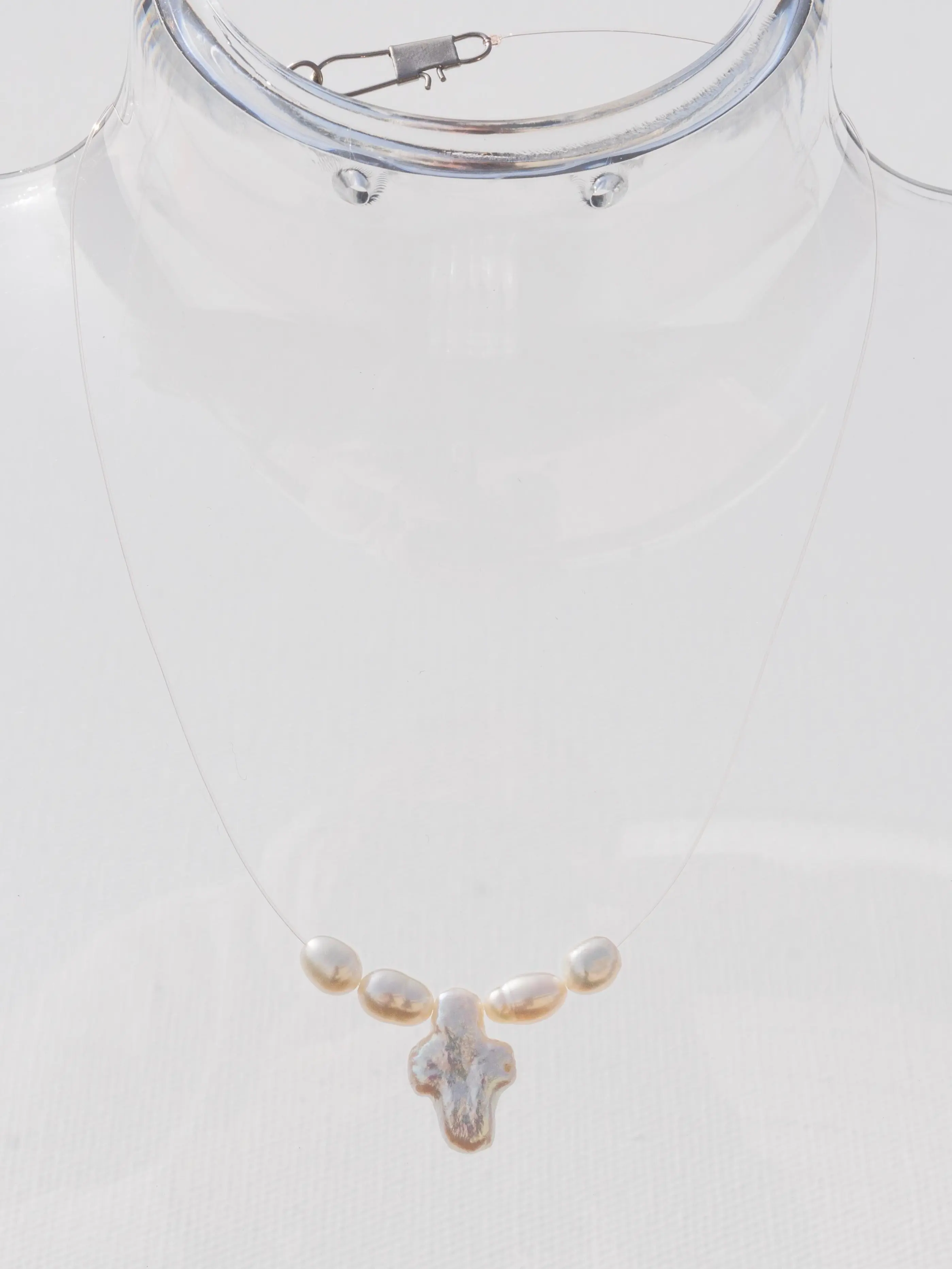 MerMadeGems Floating Freshwater Cross Pearl Necklace