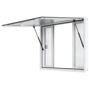 VEVOR Concession Window for Food Truck, 48"x36" Aluminum Alloy Service Window, Up to 85 Degrees Serving Window with 4 Sliding Windows & Awning Door & Drag Hook, for Food Truck Concession Trailer
