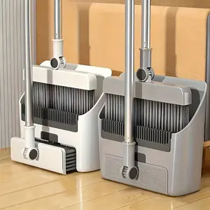 3 in 1 Broom and Dustpan Set 2 in 1 Cleaning Brush Foldable 4 in 1 Broom Combo Multi Function Cleaning Tool for Home Office Dorm Dust Removal