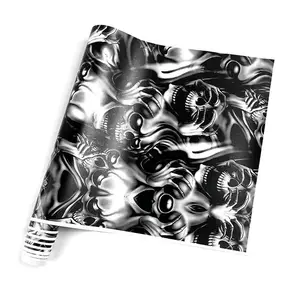 Skull Pattern Car Paint Film, Horror Style, Covers Scratches, Waterproof and Sunproof, Vinyl Wrap Decal for Cars, Motorcycles, Bicycles, Skateboards, Car Decals, Multipurpose Car Decal