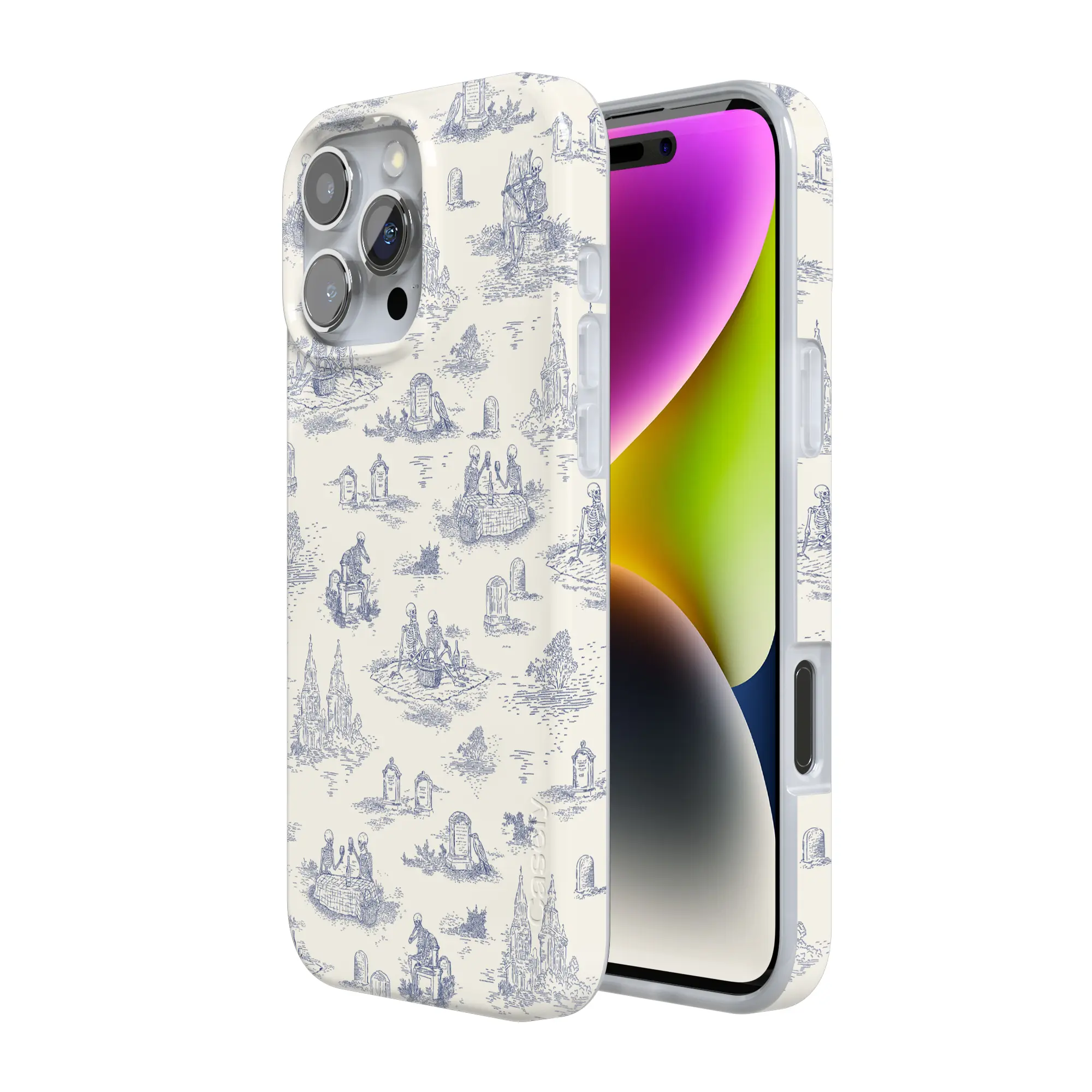 Casely iPhone 16 Pro Max Case | Graveyard Gathering | Skeleton Picnic | Compatible with MagSafe | Classic Ultra Thin Design