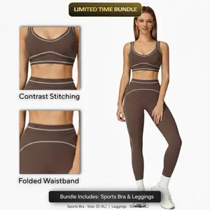 LUCID Women's Two-Piece Sports Set, Comfortable Activewear for Fitness and Gym, Athletic Clothing for Everyday Use Summer Sportswear Yoga Bottoms Sporty Casual Seamless
