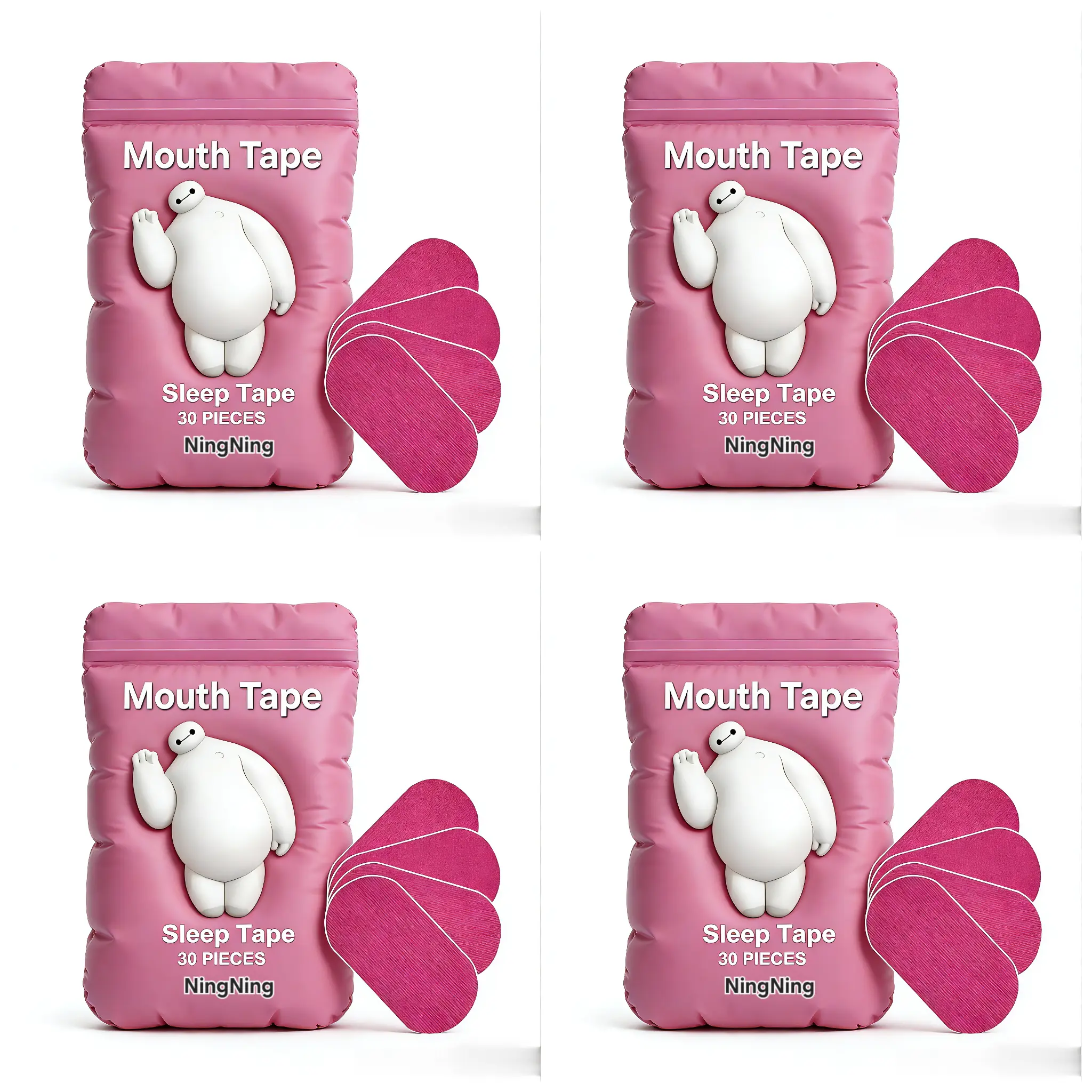 Ning Mouth Tape, 1/2/4-month supply mouth tape, pink,gentle,adhesion,30/60/120 Strips, sports accessories,