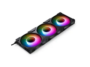 Phanteks M25-120 Gen2 Triple Pack, 3x 120mm ARGB High Performance Cooling Fans, Daisy-chain Unified Fan Frame, Infinity Mirror hub, single cable connection, Black