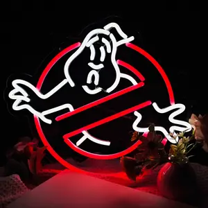 summerwins Ghostbusters Spooky Theme LED Neon Light, USB-Powered, Multi-Color with Switch Control, Decorative Wall Mounted Lighting, Ideal for Halloween Parties, Game Rooms