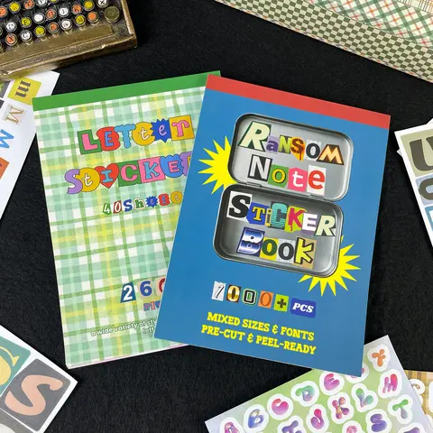 Ransom Letters Stickers Book with 1500+ Retro Cut-Outs Alphabet & Number Pieces for Scrapbooking, Journaling – Vintage New Year Holiday Gift