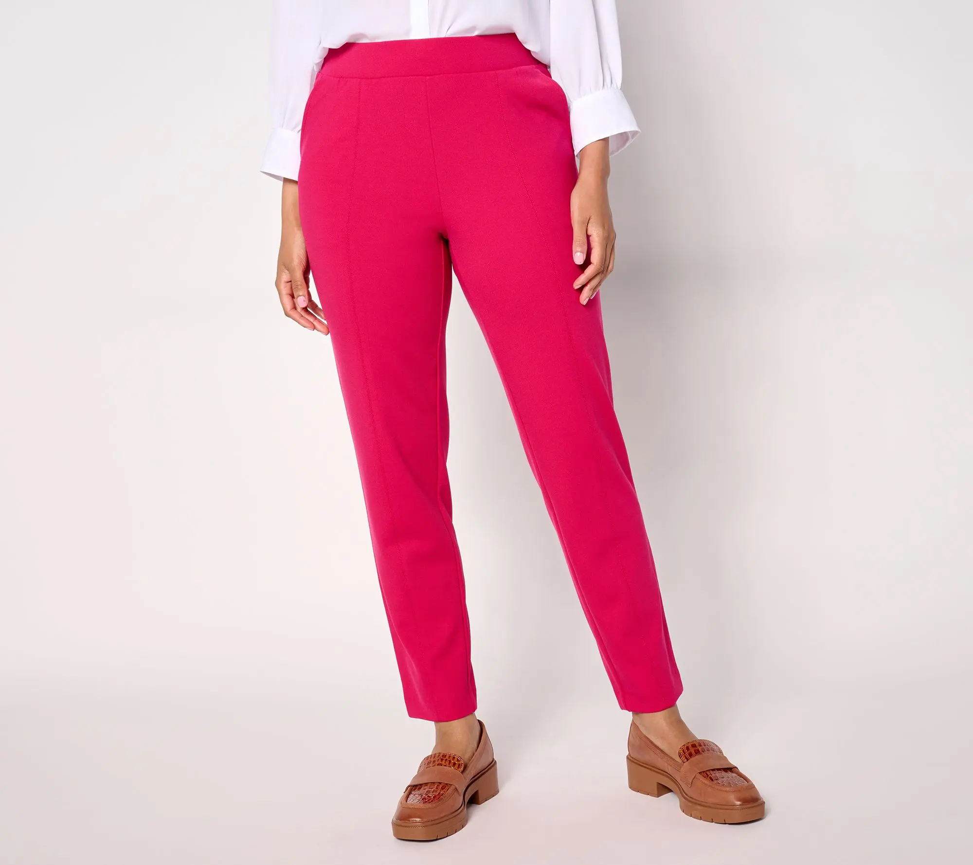 Isaac Mizrahi Live! Regular Icon Crepe Slim Straight Ankle Pants Isaac Mizrahi Live! Regular Icon Crepe Slim Straight Ankle Pants