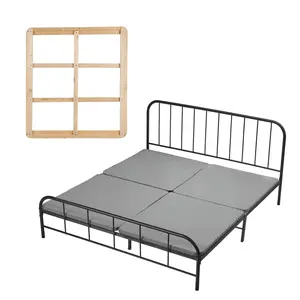 【Summervibes】VEVOR King Size Bunkie Board, 1.5 in Bed Board Slats with 200D Oxford Cloth, Wooden Mattress Support for King Size Bed, Easy Assembly Support under Mattress, 4 Piece, Gray