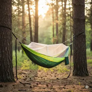 Ultra-Light Portable Double Space Saving Outdoor Waterproof Hammock: Ideal for Camping, Backyard, and Travel. Quick-Dry, Durable, Anti-Roll Design. Supports Two People—Great for Outdoor Adventures, Relaxation, and Naps. Compact & Easy to Carry!