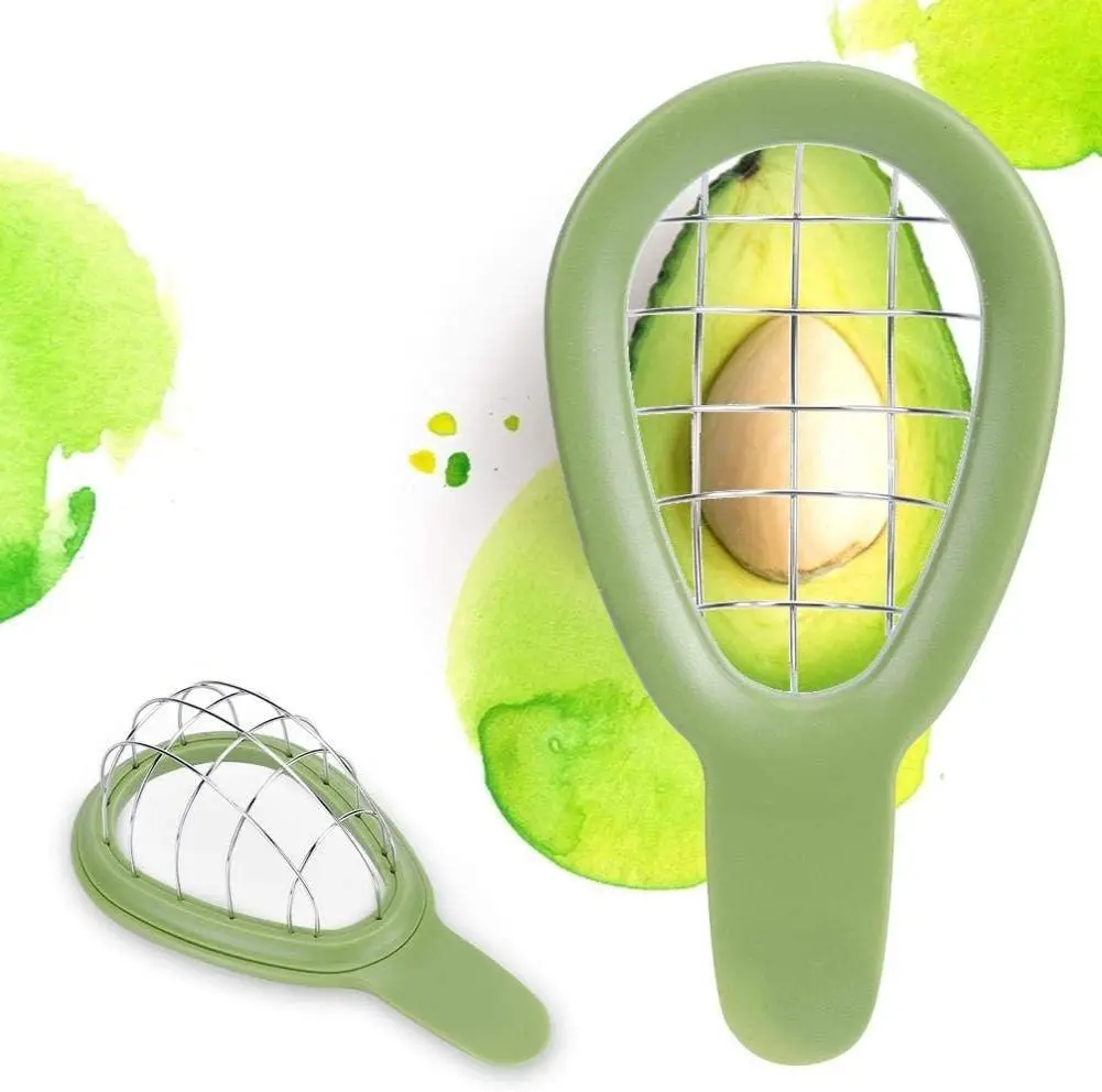 Stainless Steel Avocado Cuber and Dicer Tool with Ergonomic Handle Dishwasher Safe Compact Space Saving Avocado Chunks Slicer for Salad Guacamole Kitchen Gadget Fruit Utensils