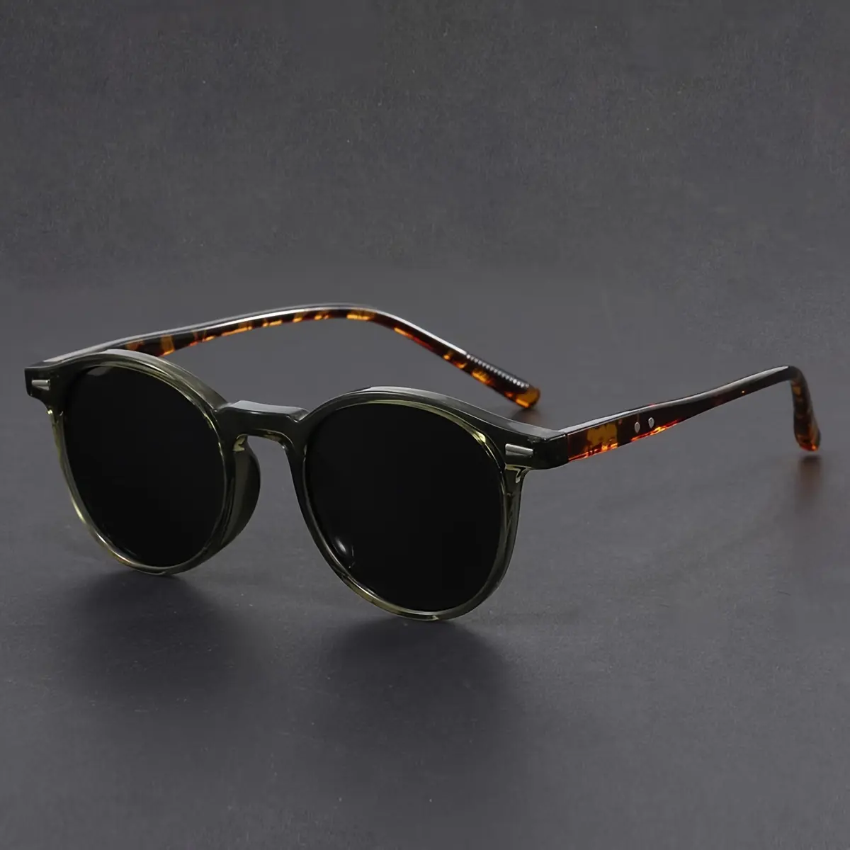 Stylish Tortoiseshell Sunglasses - Full-Rim PC Oval Lenses Unisex Eyewear, 1 Pair with Case, Ideal for Outdoor Driving & Fishing, Fashion Accessory Photo Prop Gift, Stylish Glasses