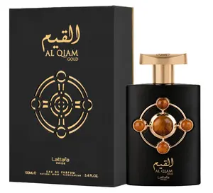 Lattafa Pride Al Qiam Gold Unisex Eau de Parfum 3.4 oz - Long-Lasting Oriental Woody Fragrance with Saffron Patchouli Amber Oud and Benzoin Notes