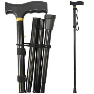 Folding Cane, Walking Poles with Adjustable Height, Canes for Men, Women and for The Elderly, Aids for People WithLlimited Mobility(Black)