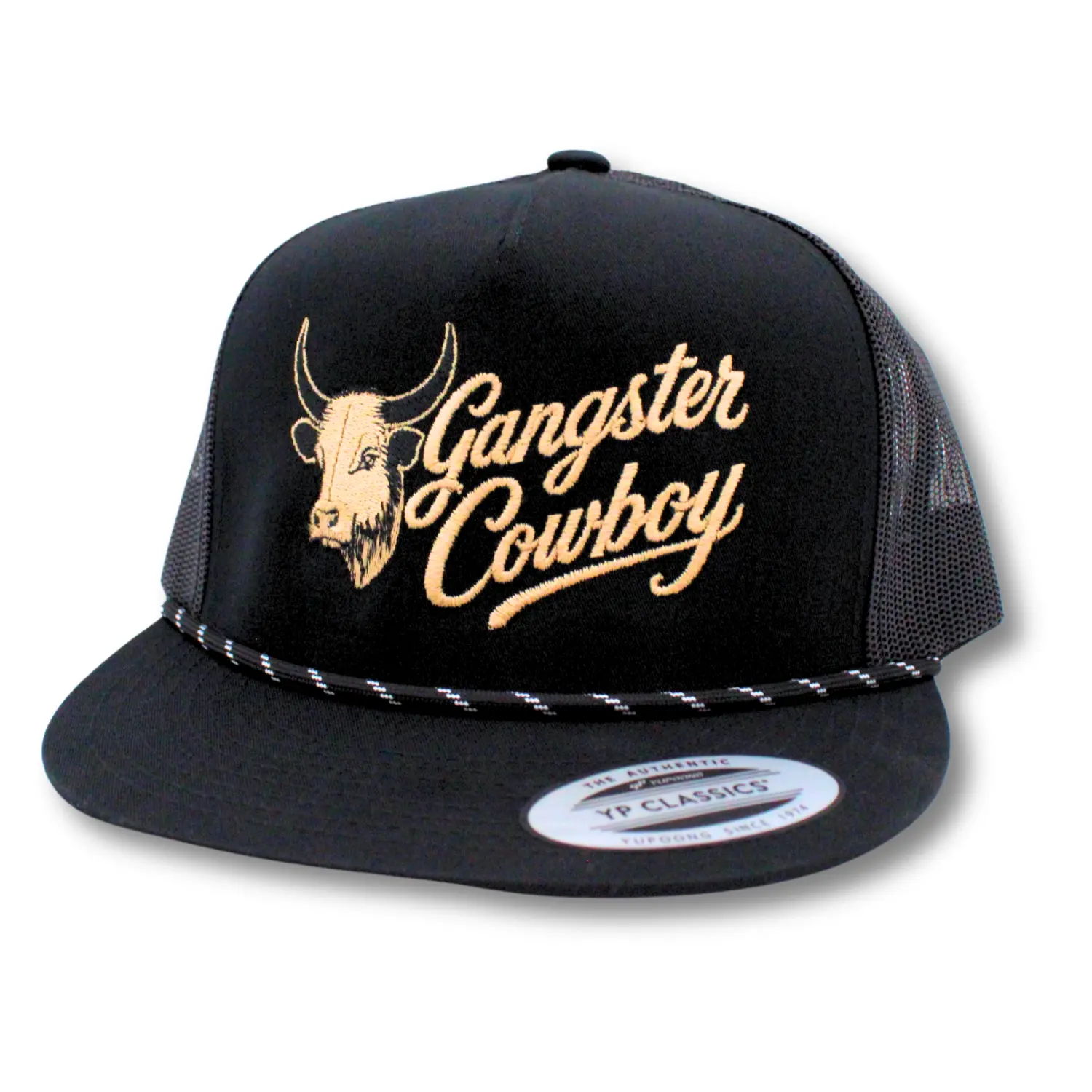 The Head Honcho. Black and Tan. Yupoong Classic Snapback. Gangster Cowboy Official Product