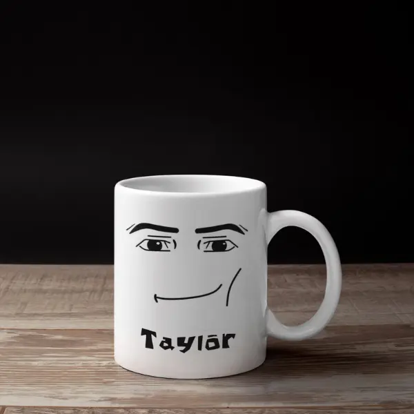 Personalized Roblox Man Face Customized Mug, 11oz and 15 oz Double Sided Ceramic Mug, Gamer Roblox Face Mug, Gamer Mug