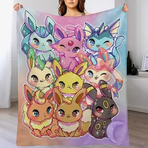 Pokemon Blanket, Eevee Blanket Pikachu Blanket for Bed, Couch, Or Sofa - 40"x50"
