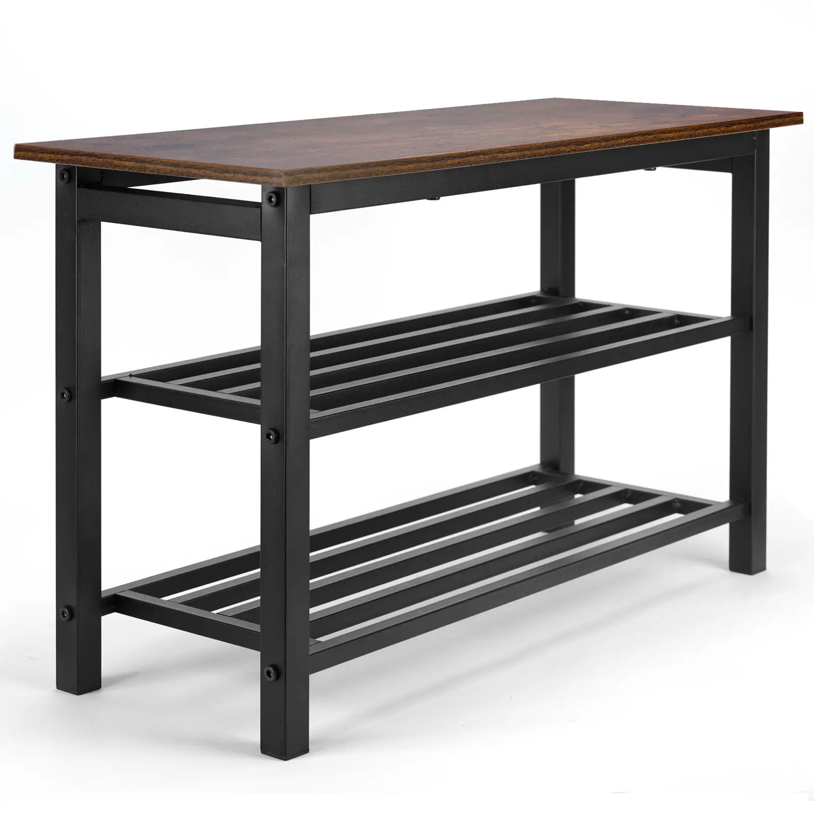 3-Tier Furniture Shoe Rack Bench with 1 Seat, Space-Saving Modern Entryway Storage Organizer, Multifunctional for Living Room & Front Door, One Seat