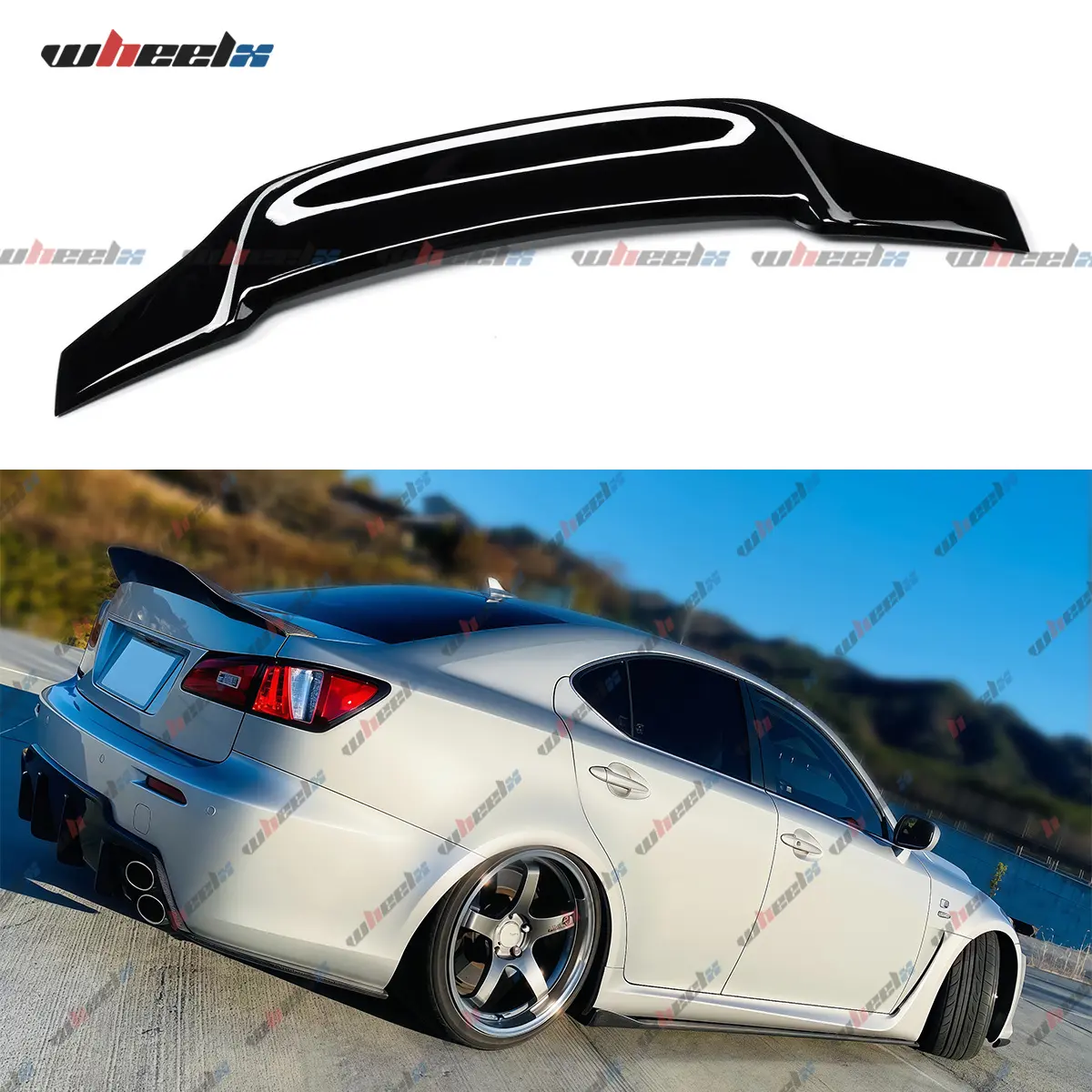 2006-2014 Lexus IS250/IS350 Sedan &  ISF - R-Style High-Mount Trunk Spoiler Upgrade Kit, (Not for Convertible)