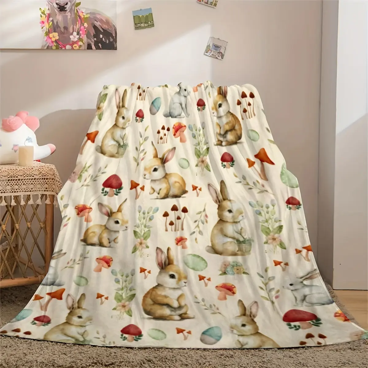 Soft Fluffy Lightweight Kid Throw Blanket - Cozy Bedspread for Bed, Sofa - Adorable Patterned Cover, Giftable Option for Birthday, Christmas, Lightweight Blanket, Cozy Throw Blanket