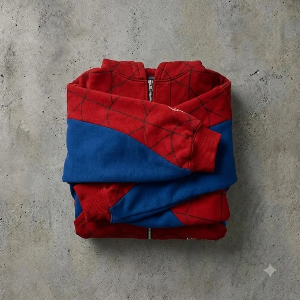 Y2K Full Face Zip Spiderr Web Hoodie Oversized Graphic Streetwear Balaclava Zip Up Jacket for Men Women
