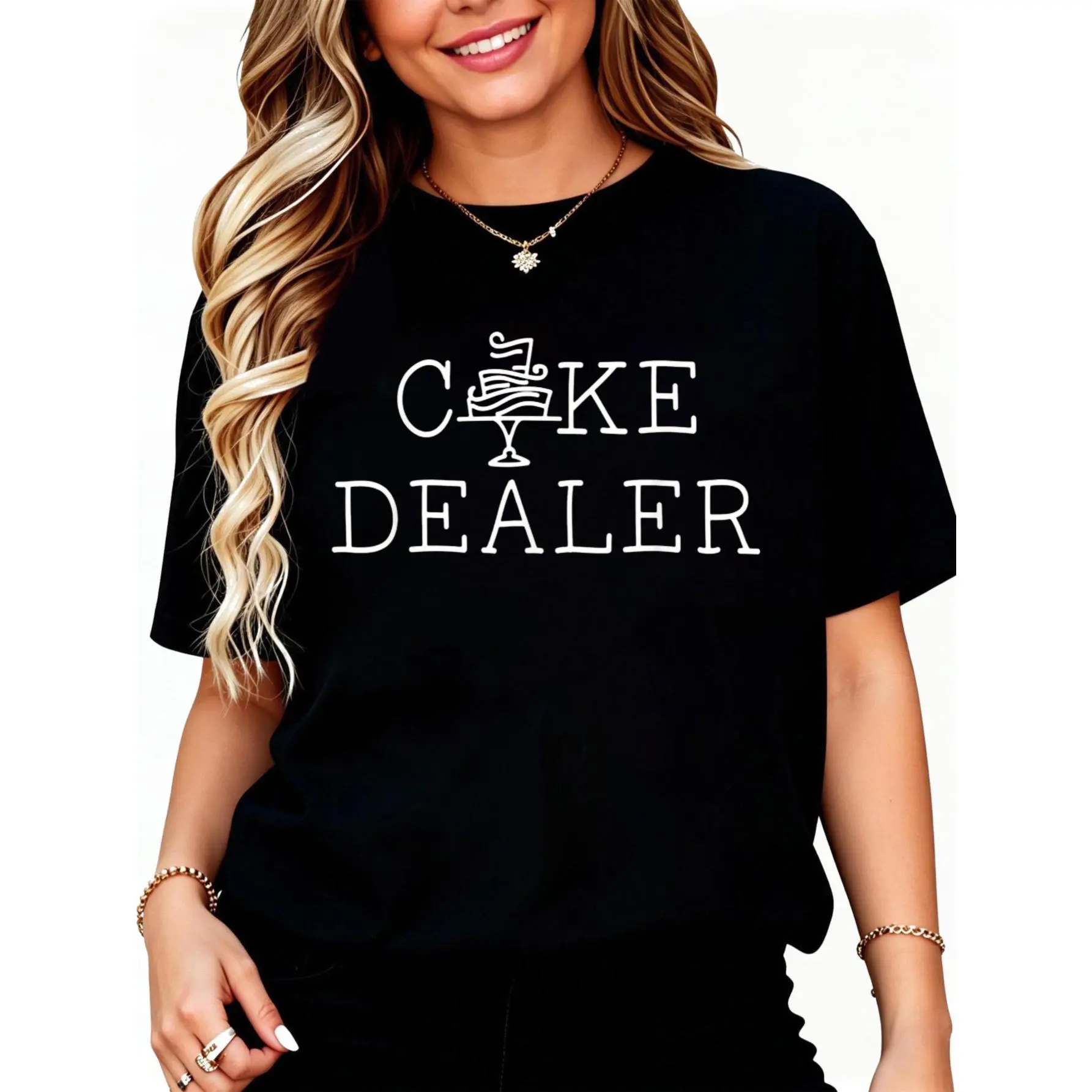 100% Cotton Cake Dealer Baker Gift Baking Women Men Business T-Shirt