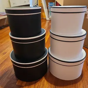 Elegant Set of 3 Round Flower Boxes for Premium Quality Floral Arrangements