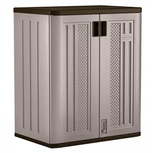 Suncast BMC3600 9 Cu Ft Heavy Duty Resin Garage Base Storage Cabinet, Platinum