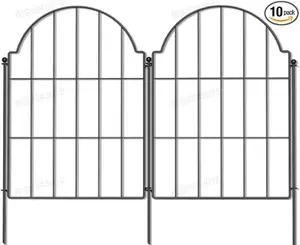 25 PCS Arched Fences, 24in(H) X 25ft(L) Arched No Dig Garden Fence Border with Metal Posts for Small Dog & Rabbit, Decorative Fences for Outdoor Landscape Yard Patio