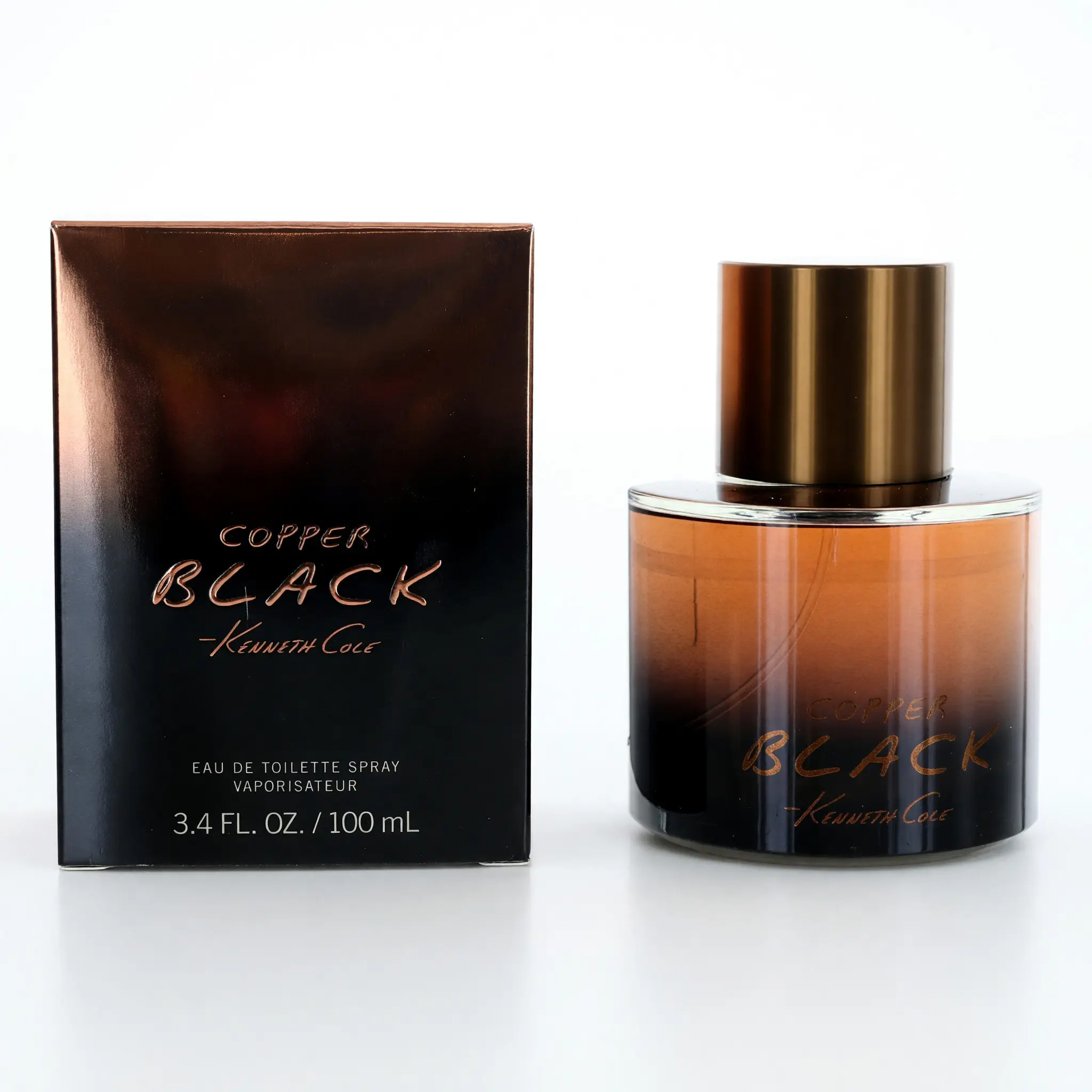 Kenneth Cole Copper Black by Kenneth Cole, 3.4 oz EDT Spray for Men, Bourbon Whiskey, Mandarin Leaf, Vanilla Base, Bottled Men's Fragrance, 3 To 3.9 Fl Oz, Vanilla Scents