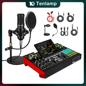 Tenlamp G10-BM800 Sound Card Kit, Custom Sound Effects, with Condenser Microphone, for Live Streaming, Gaming, Singing Podcast Equipment, 2-Level Noise Reduction, Computer Audio Mixer#TikTokShopBlackFriday