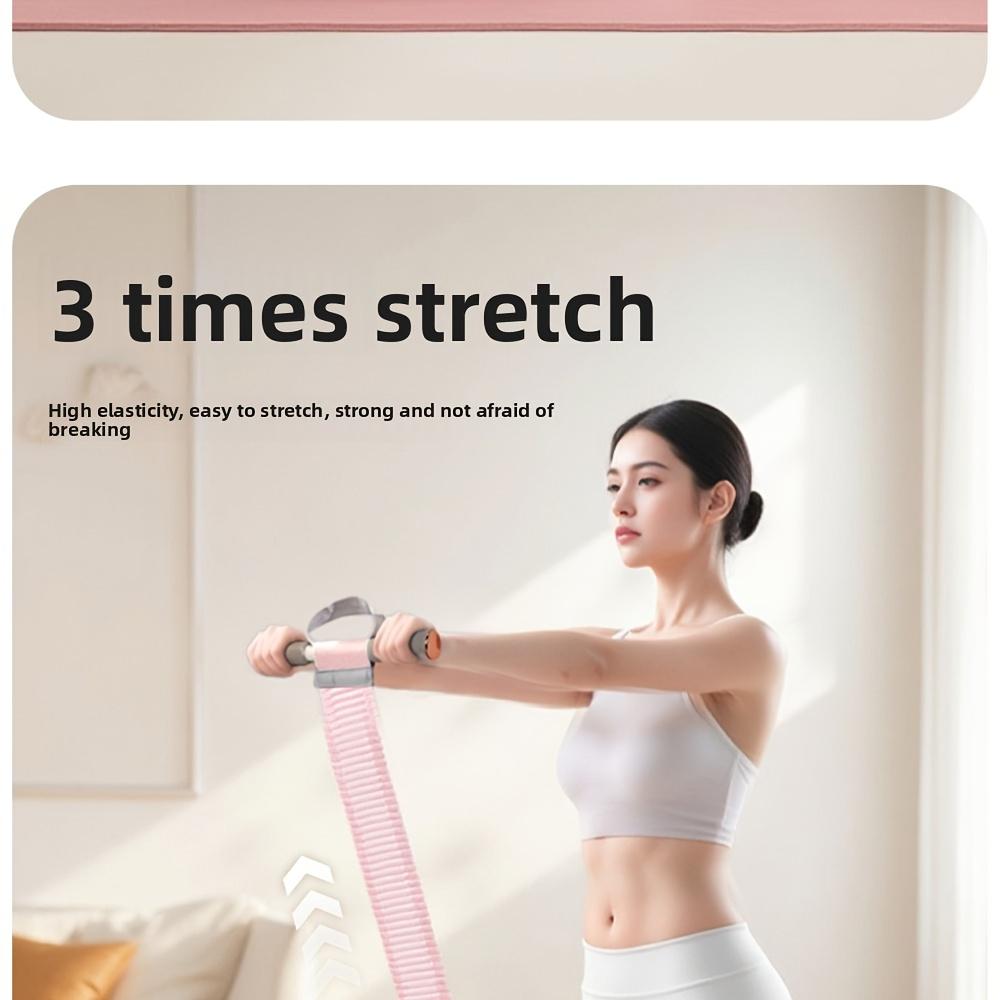 1pc New Multi-Functional Fabric Foot Pedal Resistance Band, Yoga Assistance Pull Rope, Sit-Up Training Leg Stretching Band, Elastic Rope for Abdominal and Arm Fitness Equipment, for Core, Full Body, and Leg Strength Training