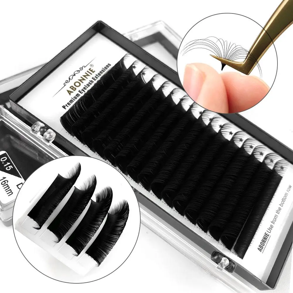 Abonnie Eyelashes Extension Silk Soft Professionals Individual Eyelash Extensions 16 Lines/Tray C/D Curl False Lashes Classic 2026 New