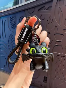 Authentic "How to Train Your Dragon" Light-Up-Eyes Toothless Keychain - Trendy Cute Keychain, Keyring, Backpack Charm, Gift for Valentine's Day, Keychain Surprise Collectibles