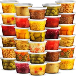 16 Oz Deli  Containers with Lids - (36 Sets) Airtight Plastic  Storage for Takeout, Meal Prep, To-Go, and Soup Freezer Containers with 36 Lids, , Dishwasher, Microwave Safe